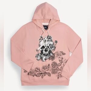 Blind Rooster Wrap Around Graphics Hoodie Sweatshirt Skull Floral Streetwear MED